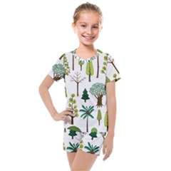 Chrismas Tree Greeen  Kids  Mesh Tee and Shorts Set