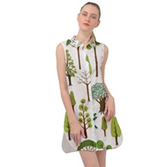 Chrismas Tree Greeen  Sleeveless Shirt Dress