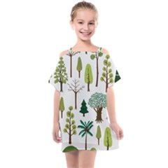 Chrismas Tree Greeen  Kids  One Piece Chiffon Dress by nateshop