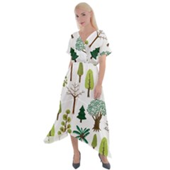 Chrismas Tree Greeen  Cross Front Sharkbite Hem Maxi Dress by nateshop