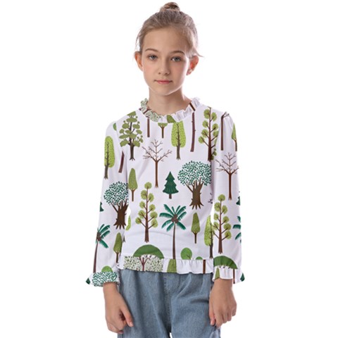 Chrismas Tree Greeen  Kids  Frill Detail Tee by nateshop