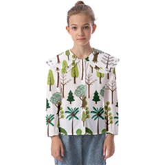 Chrismas Tree Greeen  Kids  Peter Pan Collar Blouse by nateshop