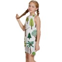 Chrismas Tree Greeen  Kids  Halter Collar Waist Tie Chiffon Dress View2