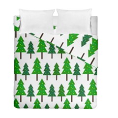 Chrismas Tree Greeen Duvet Cover Double Side (full/ Double Size) by nateshop