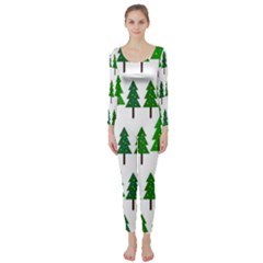 Chrismas Tree Greeen Long Sleeve Catsuit by nateshop