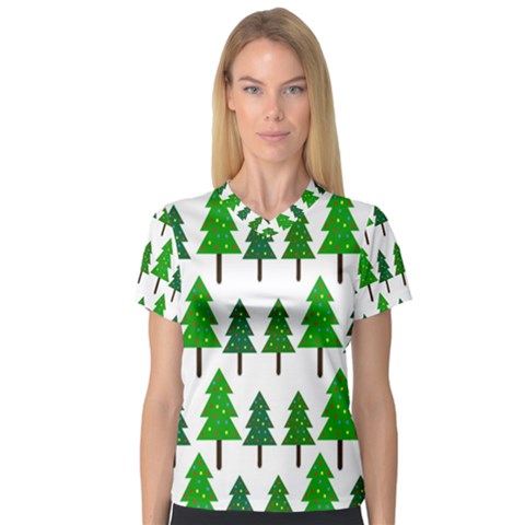 Chrismas Tree Greeen V-neck Sport Mesh Tee by nateshop