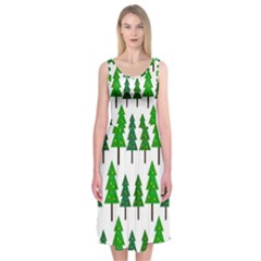 Chrismas Tree Greeen Midi Sleeveless Dress by nateshop