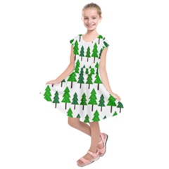 Chrismas Tree Greeen Kids  Short Sleeve Dress by nateshop