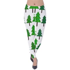 Chrismas Tree Greeen Velvet Leggings by nateshop