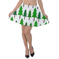 Chrismas Tree Greeen Velvet Skater Skirt by nateshop