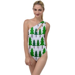 Chrismas Tree Greeen To One Side Swimsuit