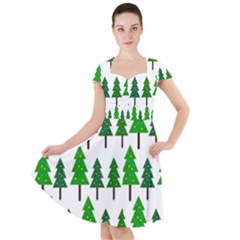 Chrismas Tree Greeen Cap Sleeve Midi Dress by nateshop