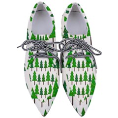 Chrismas Tree Greeen Pointed Oxford Shoes by nateshop