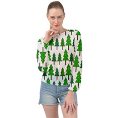 Chrismas Tree Greeen Banded Bottom Chiffon Top by nateshop