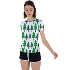 Chrismas Tree Greeen Back Circle Cutout Sports Tee