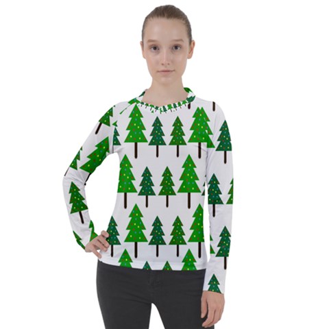 Chrismas Tree Greeen Women s Pique Long Sleeve Tee by nateshop