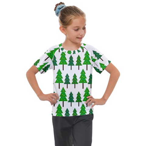 Chrismas Tree Greeen Kids  Mesh Piece Tee by nateshop