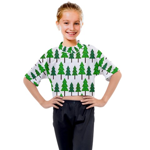 Chrismas Tree Greeen Kids Mock Neck Tee by nateshop