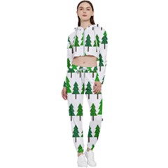 Chrismas Tree Greeen Cropped Zip Up Lounge Set by nateshop