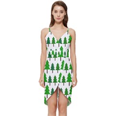 Chrismas Tree Greeen Wrap Frill Dress