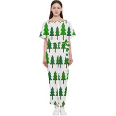 Chrismas Tree Greeen Batwing Lightweight Chiffon Jumpsuit by nateshop