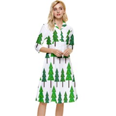 Chrismas Tree Greeen Classy Knee Length Dress by nateshop