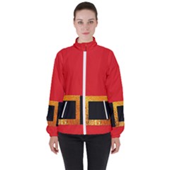 Christmas-acessories,santaclaus Women s High Neck Windbreaker