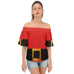 Christmas-acessories,santaclaus Off Shoulder Short Sleeve Top by nateshop