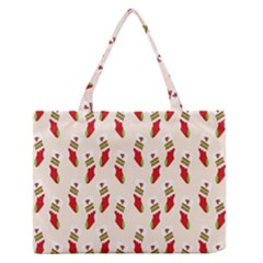 Christmas-background-christmas-stockings Zipper Medium Tote Bag by nateshop