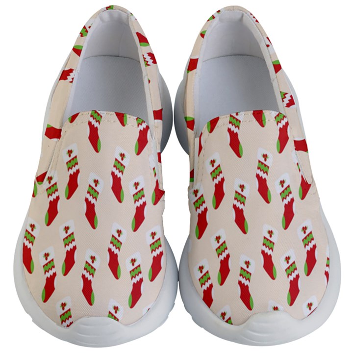 Christmas-background-christmas-stockings Kids Lightweight Slip Ons