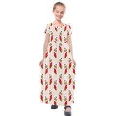 Christmas-background-christmas-stockings Kids  Short Sleeve Maxi Dress by nateshop