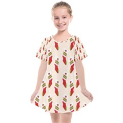 Christmas-background-christmas-stockings Kids  Smock Dress by nateshop