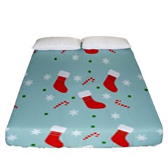 Christmas-pattern -christmas-stockings Fitted Sheet (king Size) by nateshop