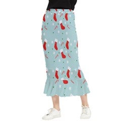 Christmas-pattern -christmas-stockings Maxi Fishtail Chiffon Skirt by nateshop