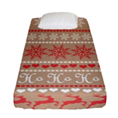 Christmas-pattern-background Fitted Sheet (single Size) by nateshop