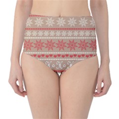 Christmas-pattern-background Classic High-waist Bikini Bottoms by nateshop