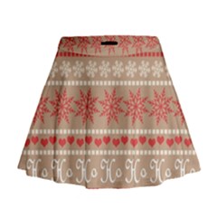 Christmas-pattern-background Mini Flare Skirt by nateshop