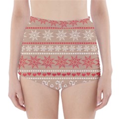 Christmas-pattern-background High-waisted Bikini Bottoms by nateshop