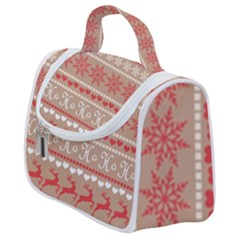 Christmas-pattern-background Satchel Handbag by nateshop