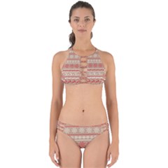 Christmas-pattern-background Perfectly Cut Out Bikini Set by nateshop