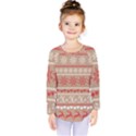 Christmas-pattern-background Kids  Long Sleeve Tee View1