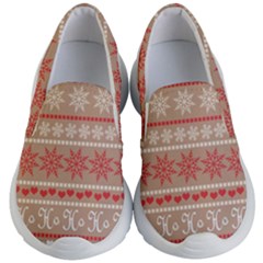 Christmas-pattern-background Kids Lightweight Slip Ons by nateshop