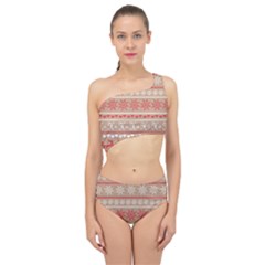 Christmas-pattern-background Spliced Up Two Piece Swimsuit by nateshop