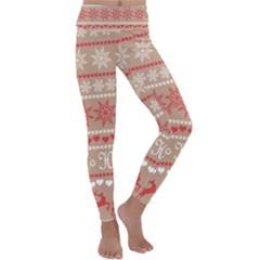 Christmas-pattern-background Kids  Lightweight Velour Classic Yoga Leggings by nateshop