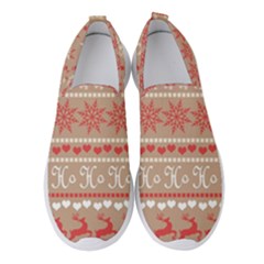 Christmas-pattern-background Women s Slip On Sneakers by nateshop