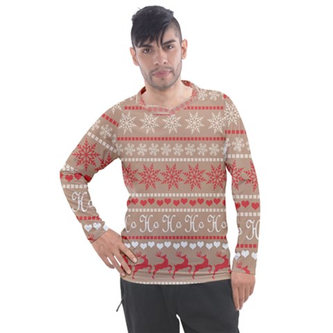 Christmas-pattern-background Men s Pique Long Sleeve Tee by nateshop