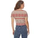 Christmas-pattern-background Twist Front Crop Top View4