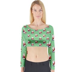 Christmas-santaclaus Long Sleeve Crop Top by nateshop