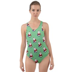 Christmas-santaclaus Cut-out Back One Piece Swimsuit by nateshop