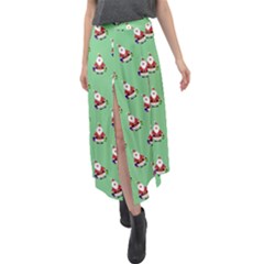 Christmas-santaclaus Velour Split Maxi Skirt by nateshop